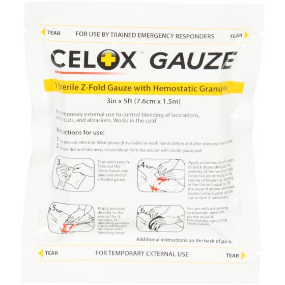 Celox Z-Fold First Aid Gauze 3"x5'
